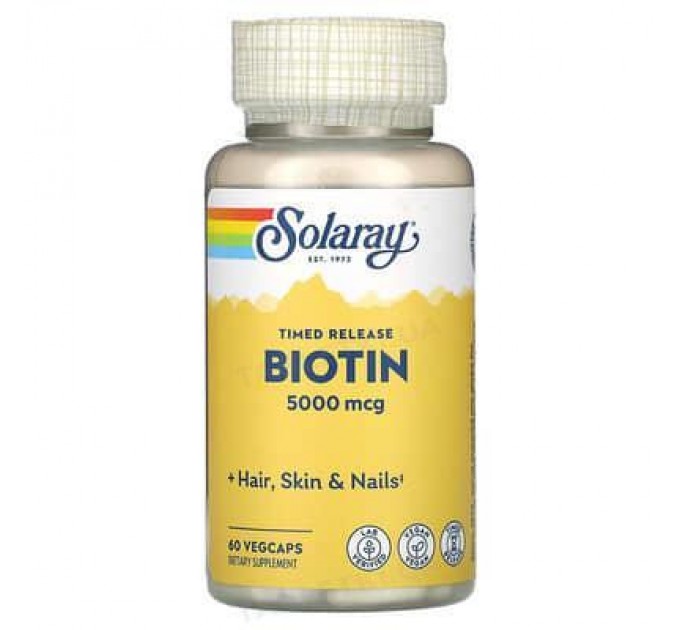 Solaray BIOTIN Біотин 5000 мкг 60 vegcaps