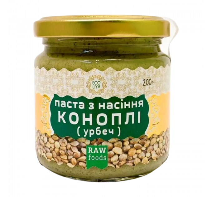 Паста з насіння коноплі очищеної (урбеч), 200 г, Еколія