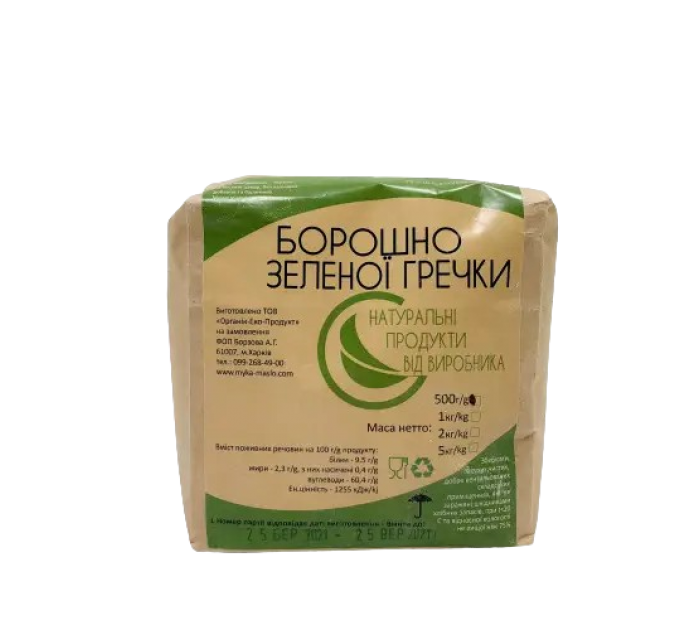 Мука гречки зеленой, 500 г, ОрганикЭкоПродукт