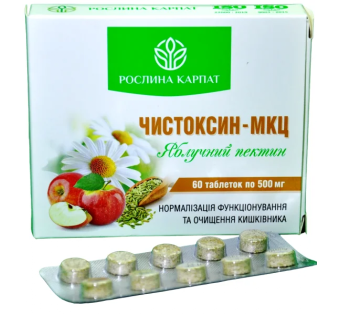 Чистоксин-МКЦ Рослина Карпат очищение кишечника 60 табл. по 500 мг