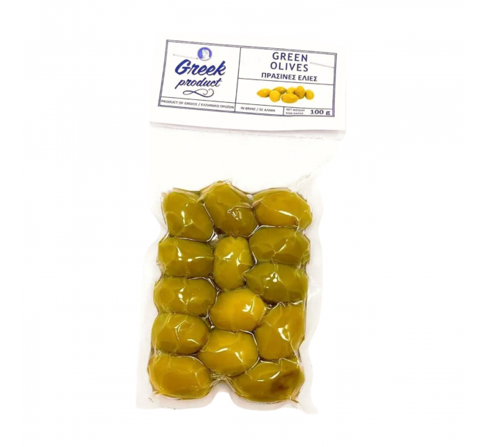 Оливки зеленые с косточкой Greek Product 100 г