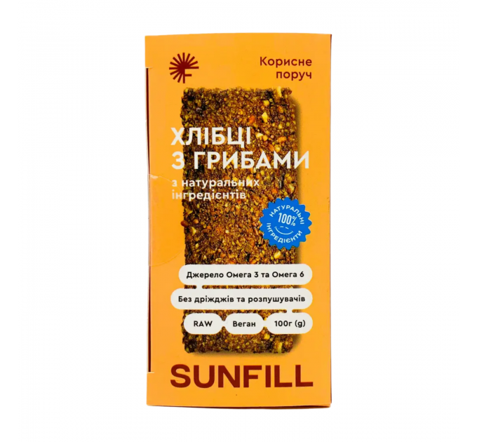 Хлебцы SUNFILL с грибами, 100 г