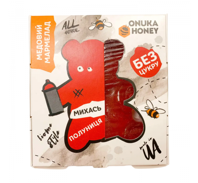 Мармелад натуральний на меду "Михась" (полуниця), 100 г, ТМ ONUKA HONEY