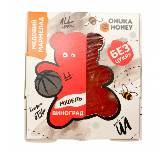 Мармелад натуральний на меду "Мішель" (виноград), 100 г, ТМ ONUKA HONEY