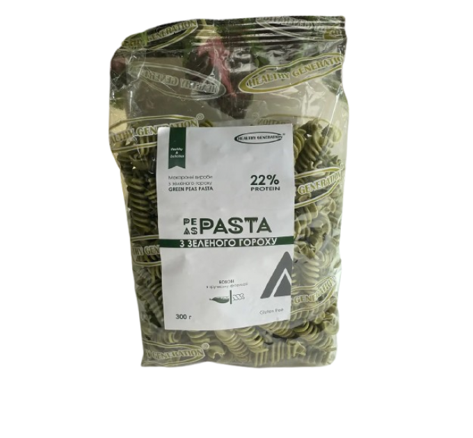 Макароны без глютена из зеленого гороха GREEN PEAS PASTA Healthy Generation 300 г