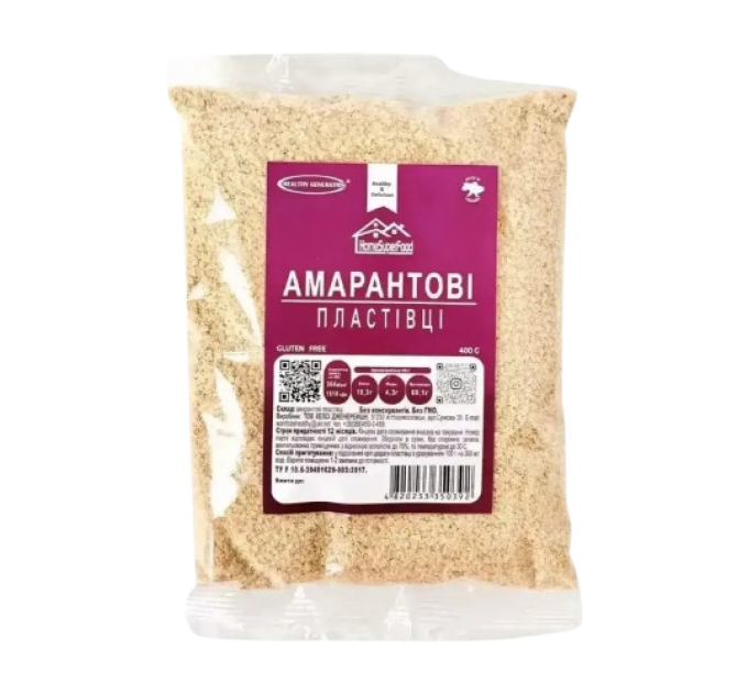 Хлопья амарантовые цельнозерновые Healthy Generation 400 г