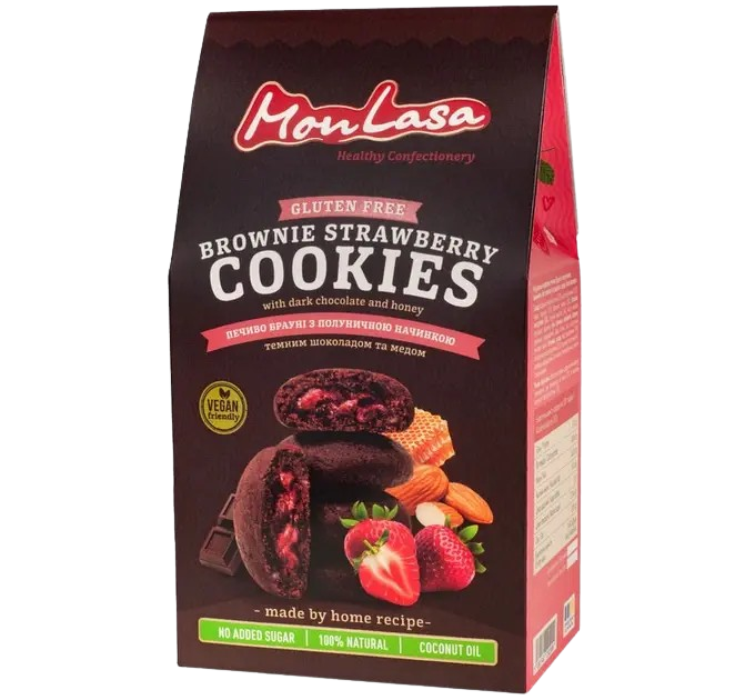Печенье MonLasa Брауни с клубничной начинкой vegan 120 г