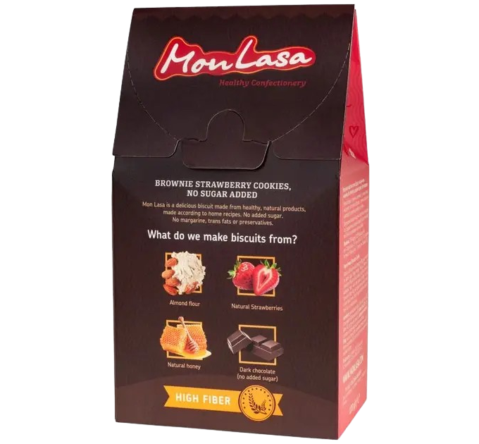 Печенье MonLasa Брауни с клубничной начинкой vegan 120 г