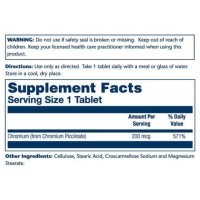 Solaray Chromium Picolinate Хрому піколінат 200 мкг 100 vegcaps