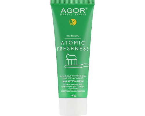 Натуральная освежающая зубная паста AGOR ATOMIC FRESHNESS 100 г