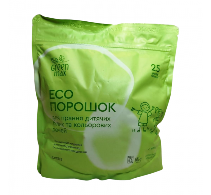 ЭКО Порошок Green Max натуральный концентрат для стирки детских вещей 1 кг