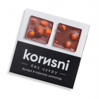 Натуральные конфеты KORИSNI Фундук в черном кэробном шоколаде 100 г