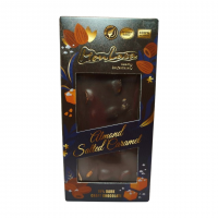 Крафтовый шоколад MonLasa черный 76% на меду с миндалем и соленой карамелью 80 г