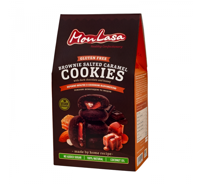 Печенье MonLasa Брауни с соленой карамелью vegan 120 г