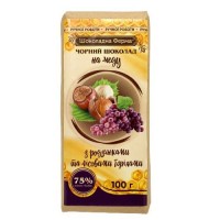 Шоколад черный на меду с изюмом и лесными орехами Шоколадная Ферма 100 г