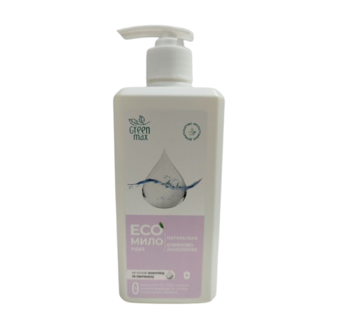 ЕкоМило рідке Green Max оливково-ланолінове 500 мл з дозатором