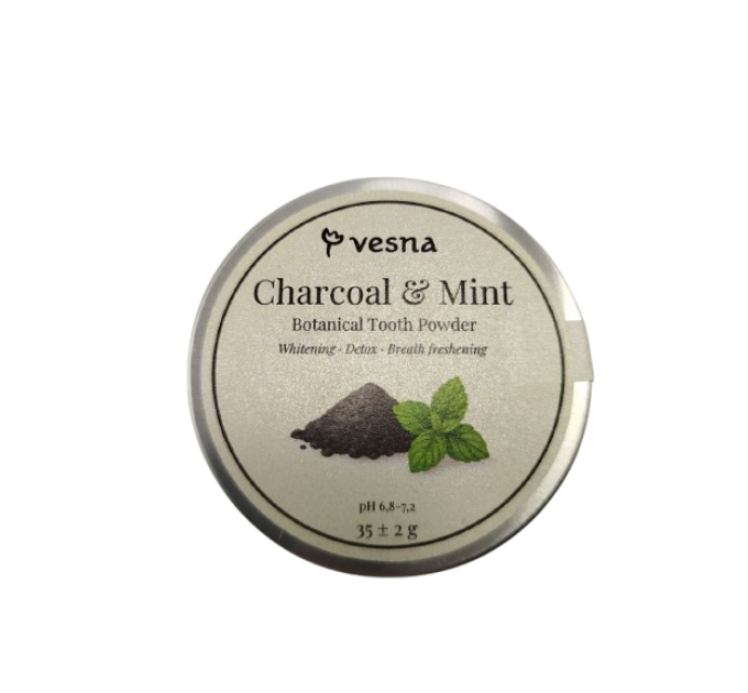 Зубний порошок VESNA відбілюючий Вугілля та М'ята 35 г
