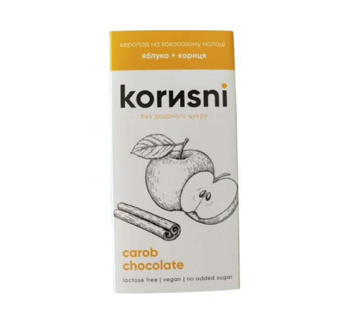 Шоколад KORИSNI на кэробе молочный Яблоко-Корица 85 г