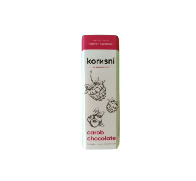 Шоколад KORИSNI керобний чорний Малина-Журавлина 23 г