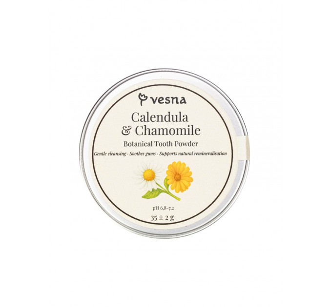 Зубной порошок VESNA успокаивающий Календула и Ромашка 35 г