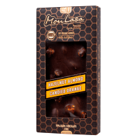 Крафтовый шоколад MonLasa черный 70% с лесными орехами, миндалем и апельсин. цукатами на меду 80 г