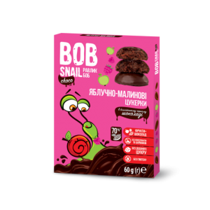 Натуральные конфеты Bob Snail Яблоко-Малина в бельгийском черном шоколаде 60 г