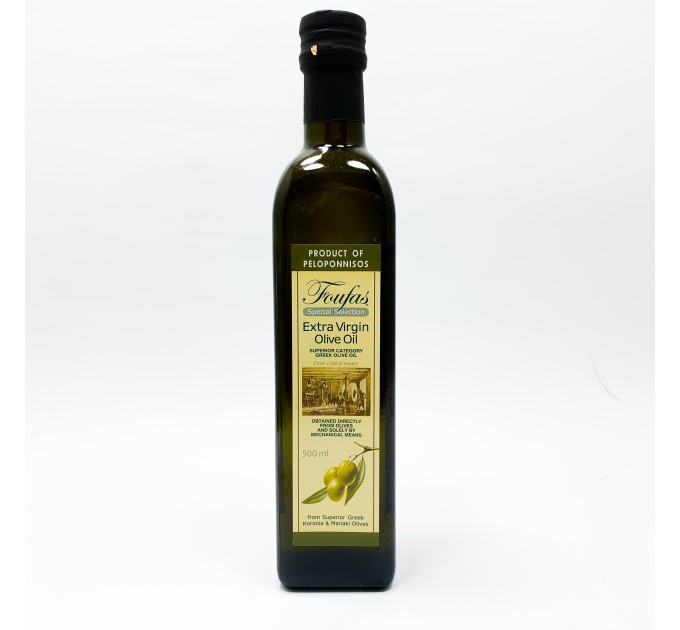 Оливкова олія FOUFAS першого холодного віджиму (Греція) 500 мл