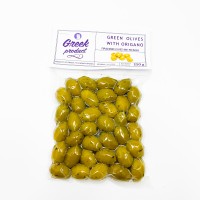 Оливки зелені з кісточкою Greek Product та орегано 250 г Оливки зелені з кісточкою Greek Product та орегано 250 г