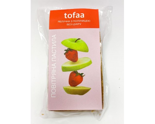 Воздушная пастила Tofaa яблочная с клубникой без сахара 30 г