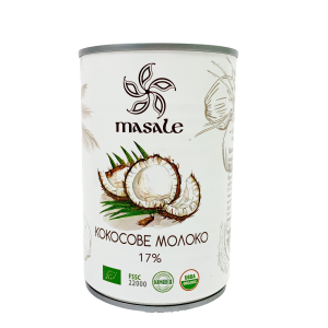 Молоко кокосовое Masale органическое жирность 17% 400 мл