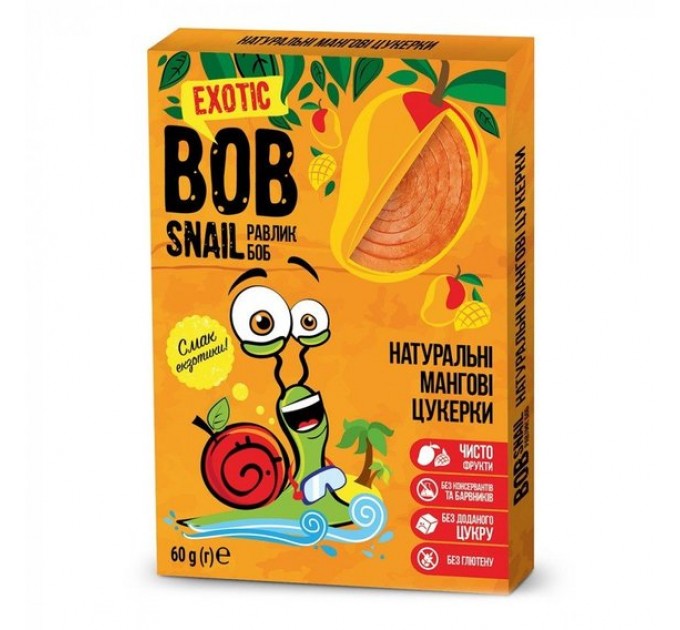 Натуральні цукерки Bob Snail Манго 60 г